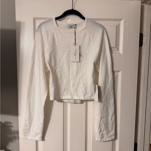 Josefine HJ x NA-KD white open back sweater XS NWT